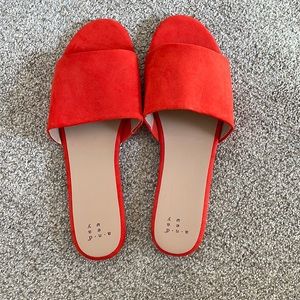 Red sandals- never worn size 10